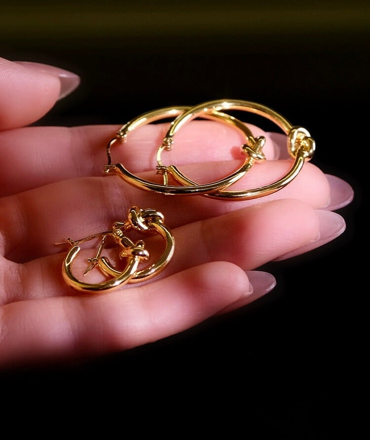 Knotted Hula Hoop Earrings