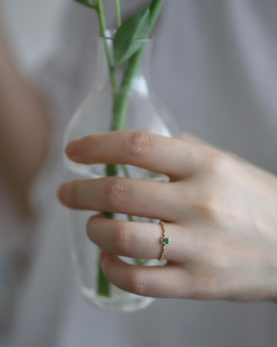 Victoria Emerald Stackable Ring