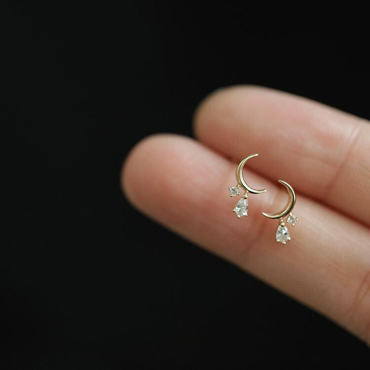 Pear Drop Eclipse Stud Earrings