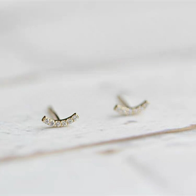 Mini Curve Arc Stud Earrings