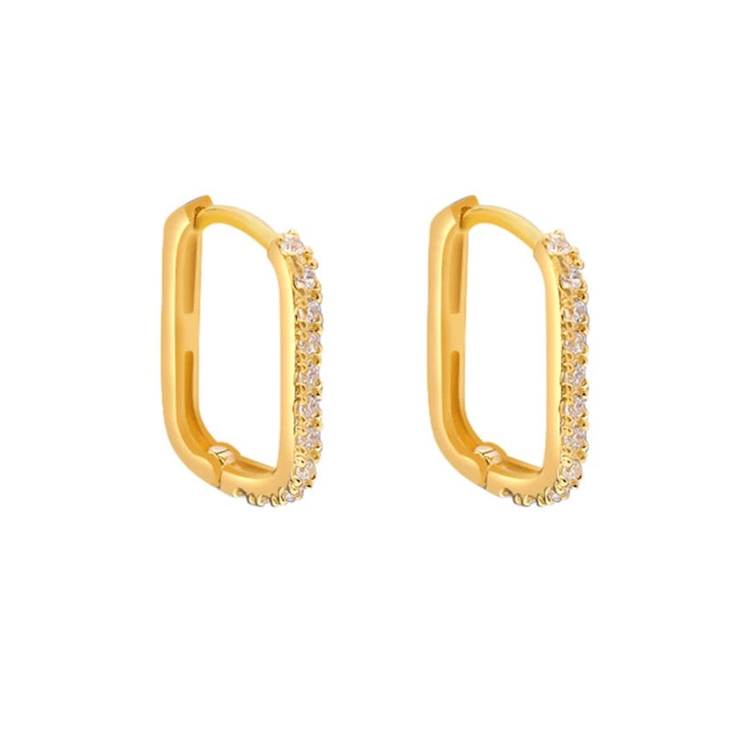 Moissanite Frame Huggie Hoops