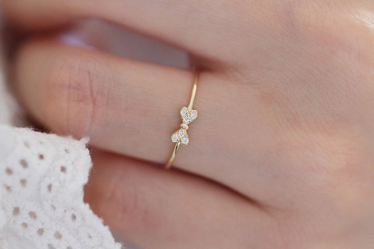 Cherish Bow Stackable Ring