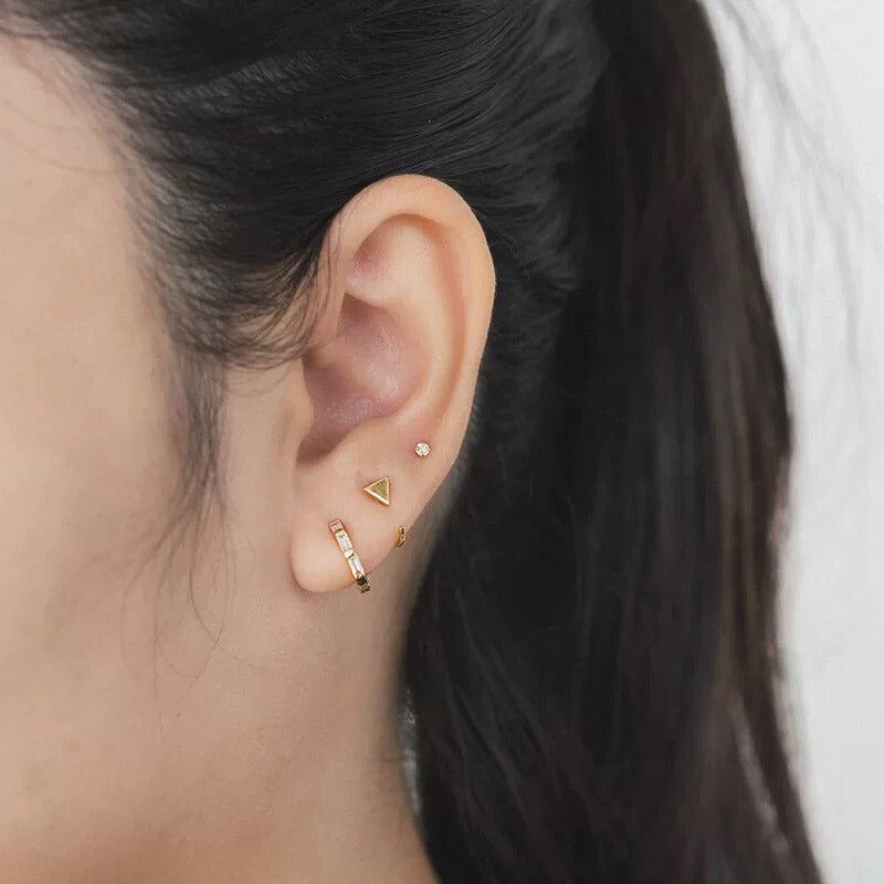 Mini Triangles Ear Cuff Hook Earrings