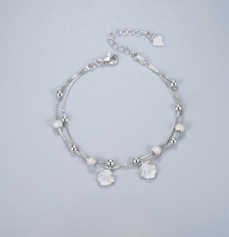 Frost Dome & Shell Twin Box Chain Bracelet