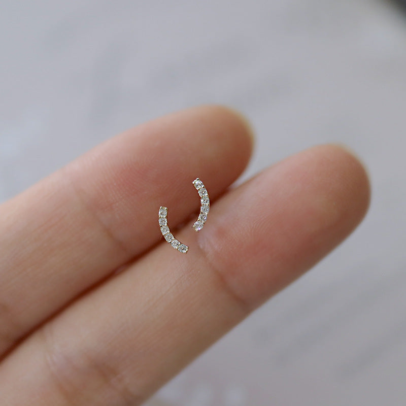 Mini Curve Arc Stud Earrings