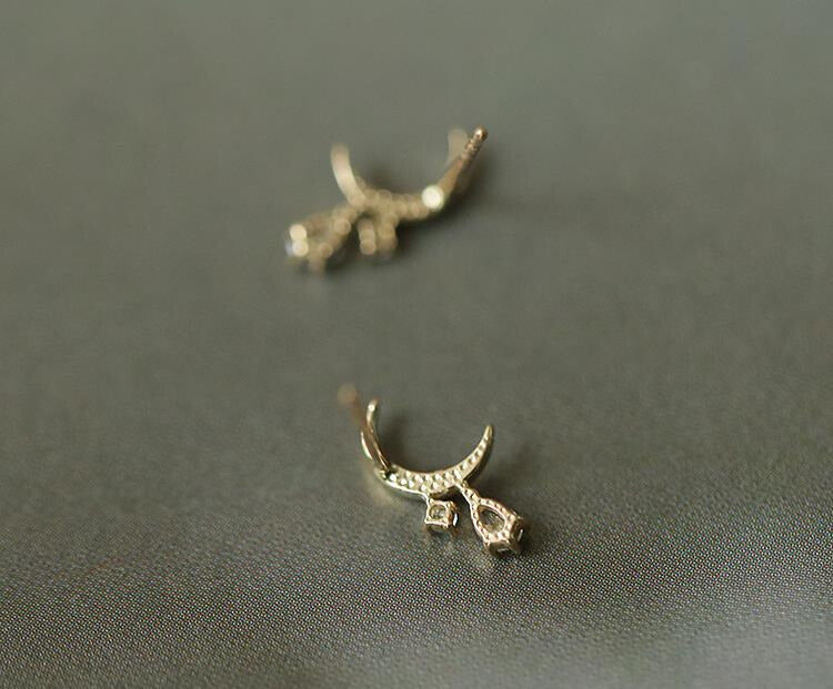 Pear Drop Eclipse Stud Earrings