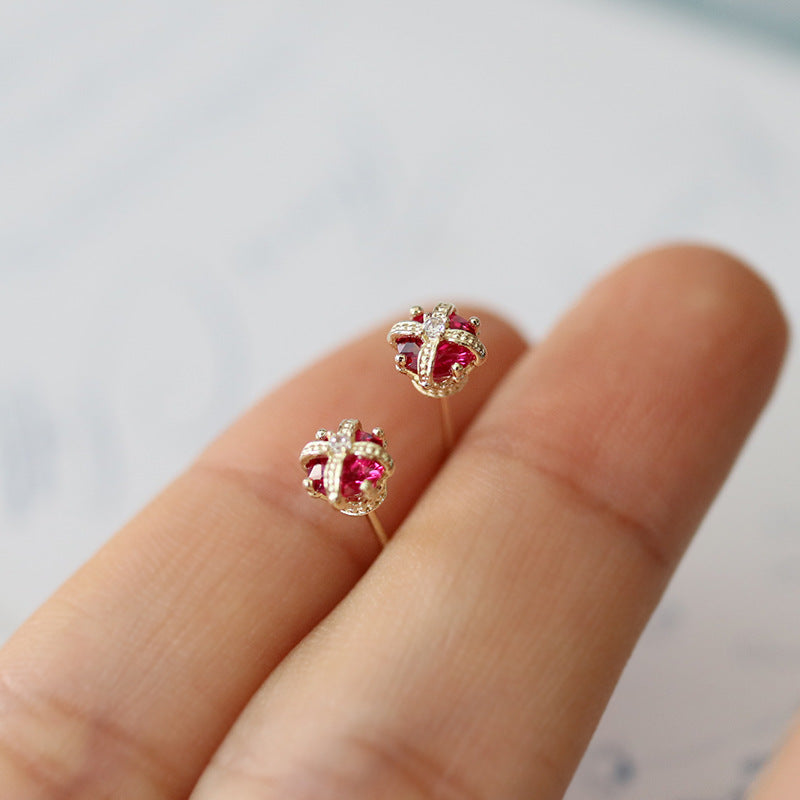 Regal Ruby Stud Earrings