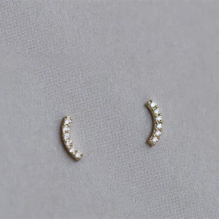 Mini Curve Arc Stud Earrings