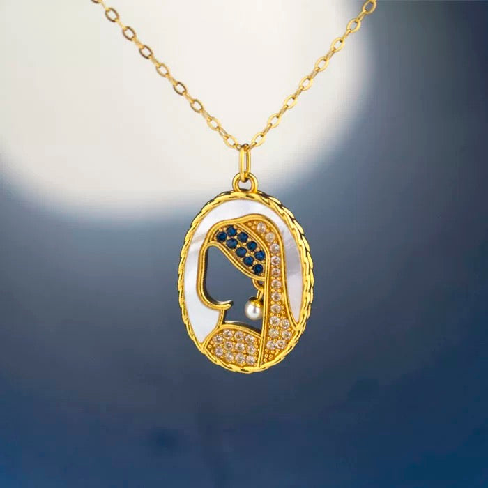 'Girl With Pearl Earring' Charm Necklace