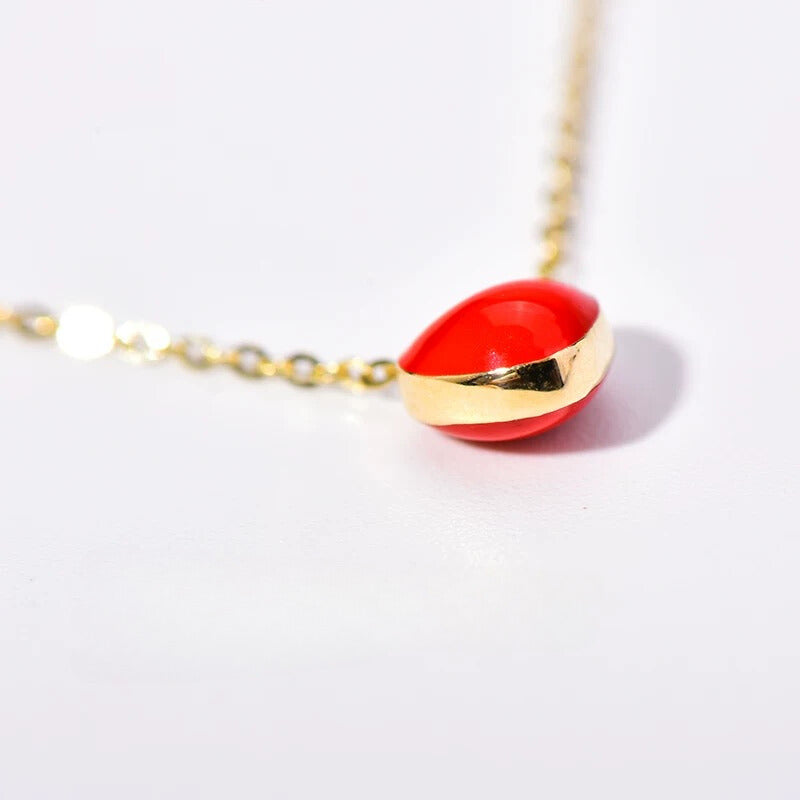 Red Apple Heart Necklace