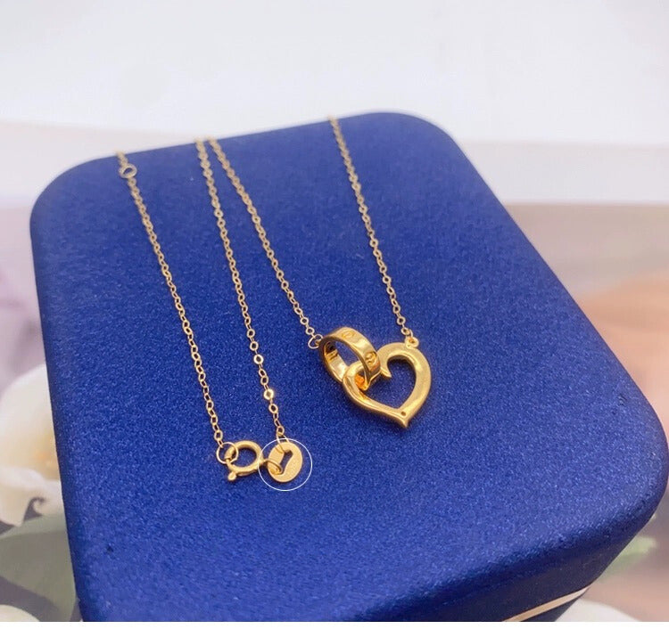 Linked Love Screw Heart Necklace