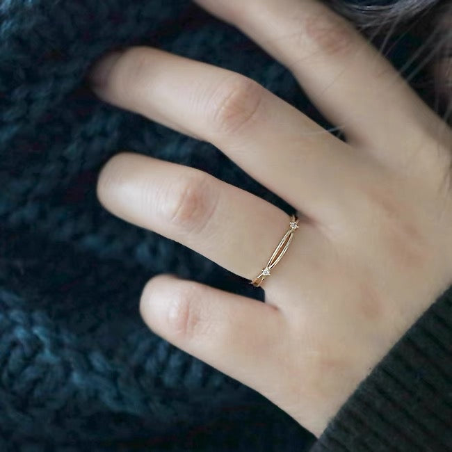 Gem Drape Stackable Ring