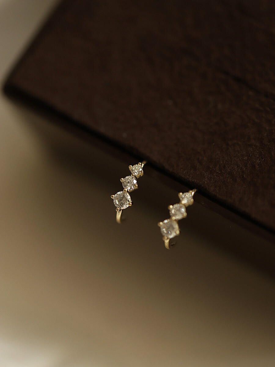 Triple Teardrop Hook Stud Earrings