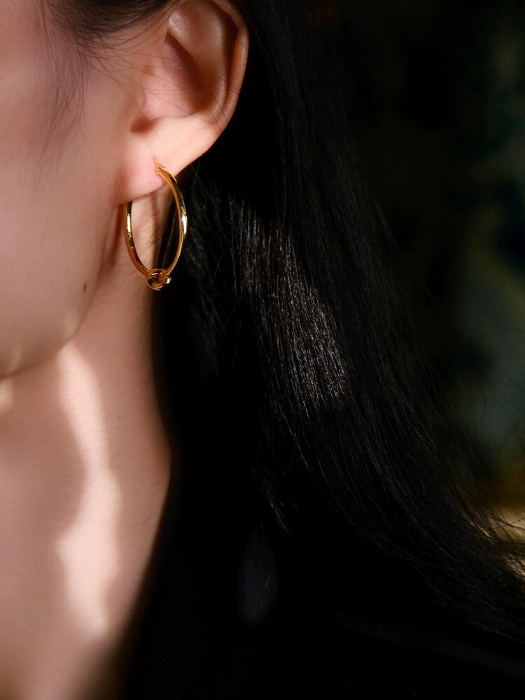 Knotted Hula Hoop Earrings