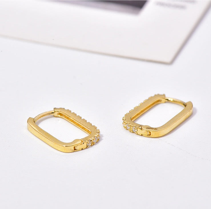 Moissanite Frame Huggie Hoops