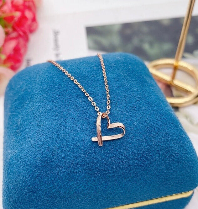 Ribbon Heart Charm Necklace