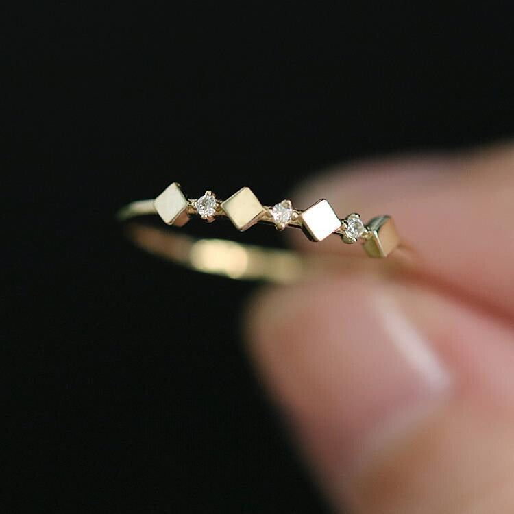 French Rhombus Stackable Ring