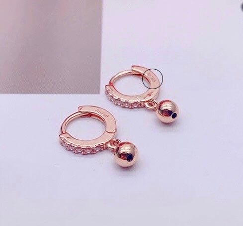 Pave Drop Dome Huggie Hoops