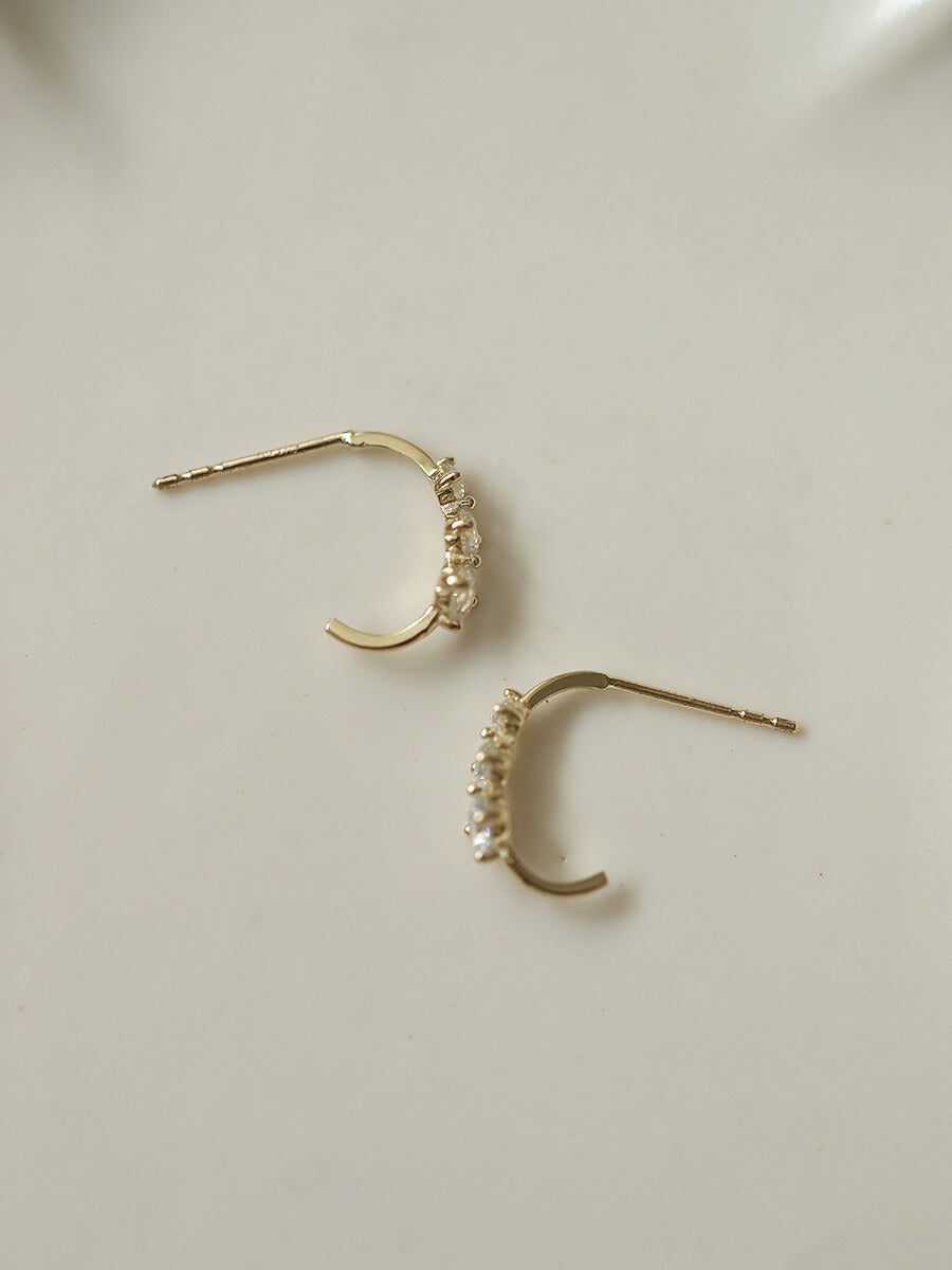 Triple Teardrop Hook Stud Earrings