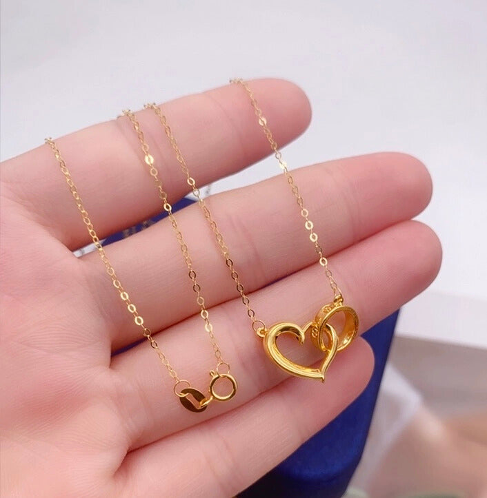 Linked Love Screw Heart Necklace