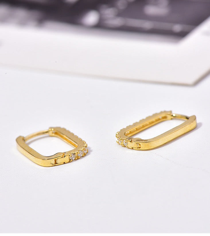 Moissanite Frame Huggie Hoops