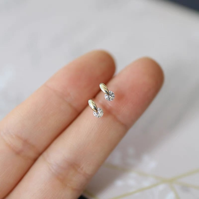 Mini Crystal Drop Stud Earrings