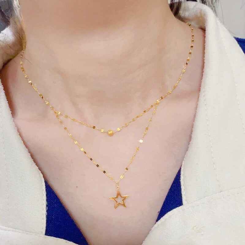 Horizon Star Sequin Kiss Chain Necklace