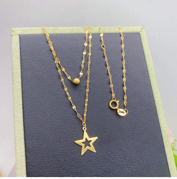 Horizon Star Sequin Kiss Chain Necklace