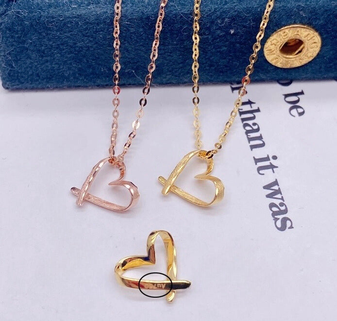 Ribbon Heart Charm Necklace