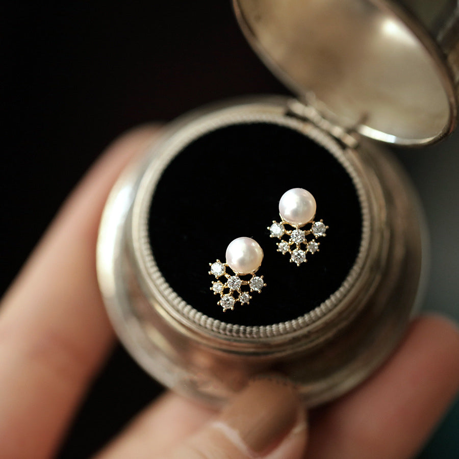 Majestic Snowflake Stud Earrings