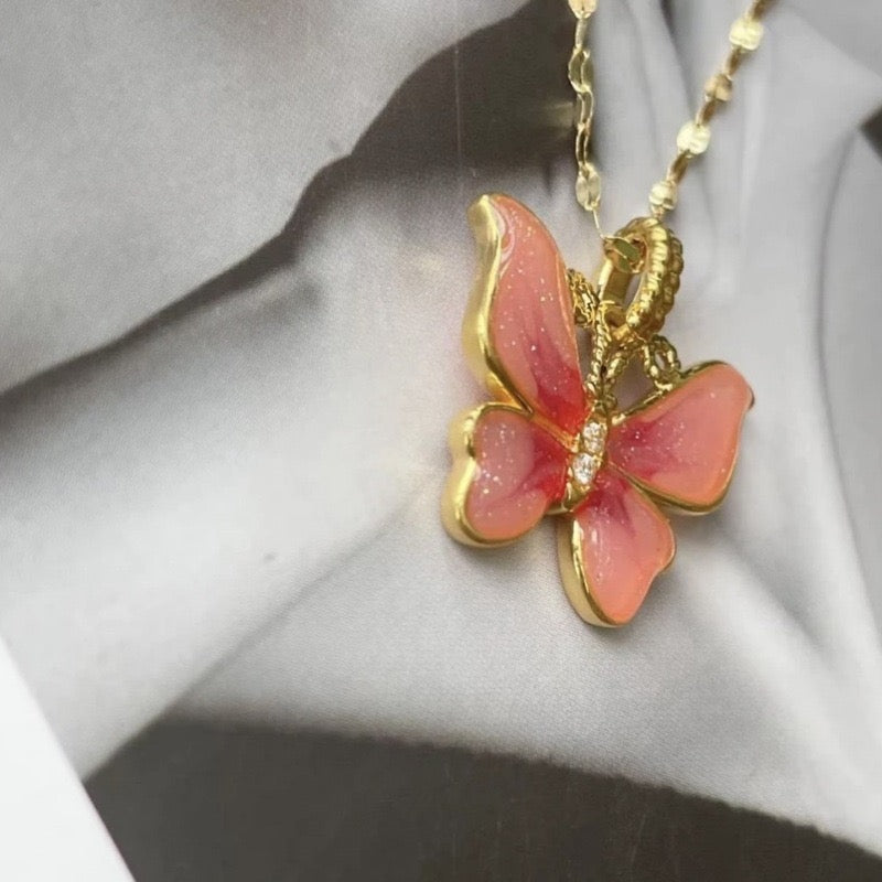 Blooming Butterfly Charm Necklace