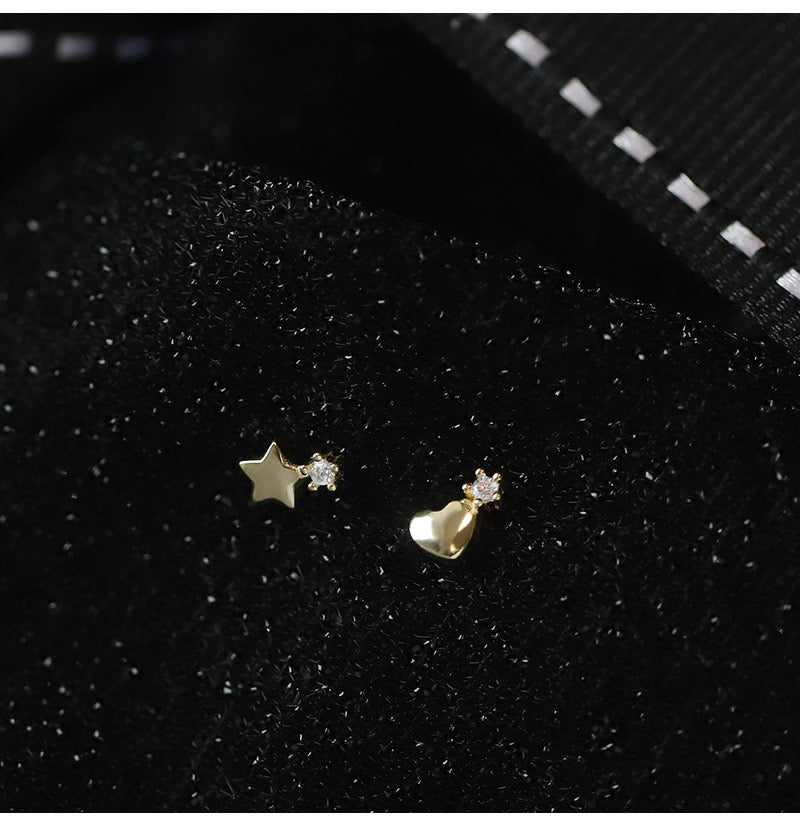 Star Hearts Lovers Stud Earrings