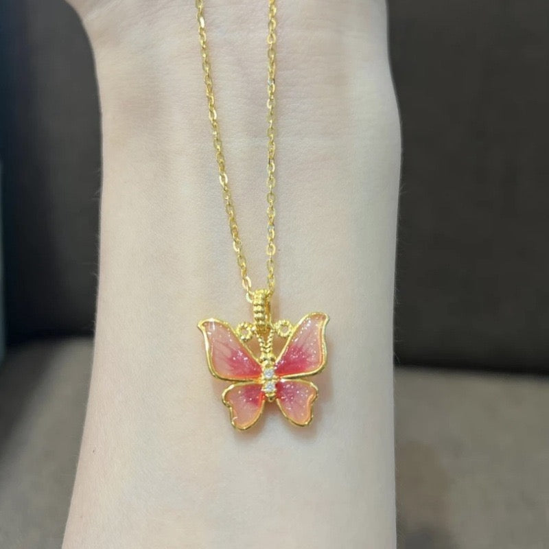 Blooming Butterfly Charm Necklace