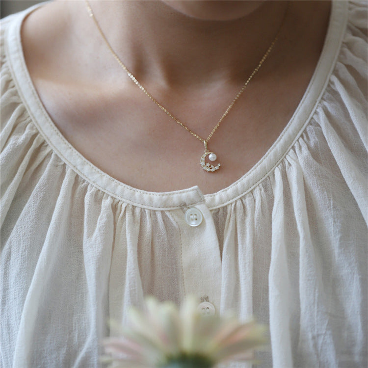 Starry Pearl Night Charm Necklace