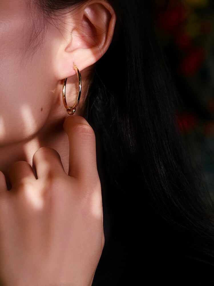 Knotted Hula Hoop Earrings