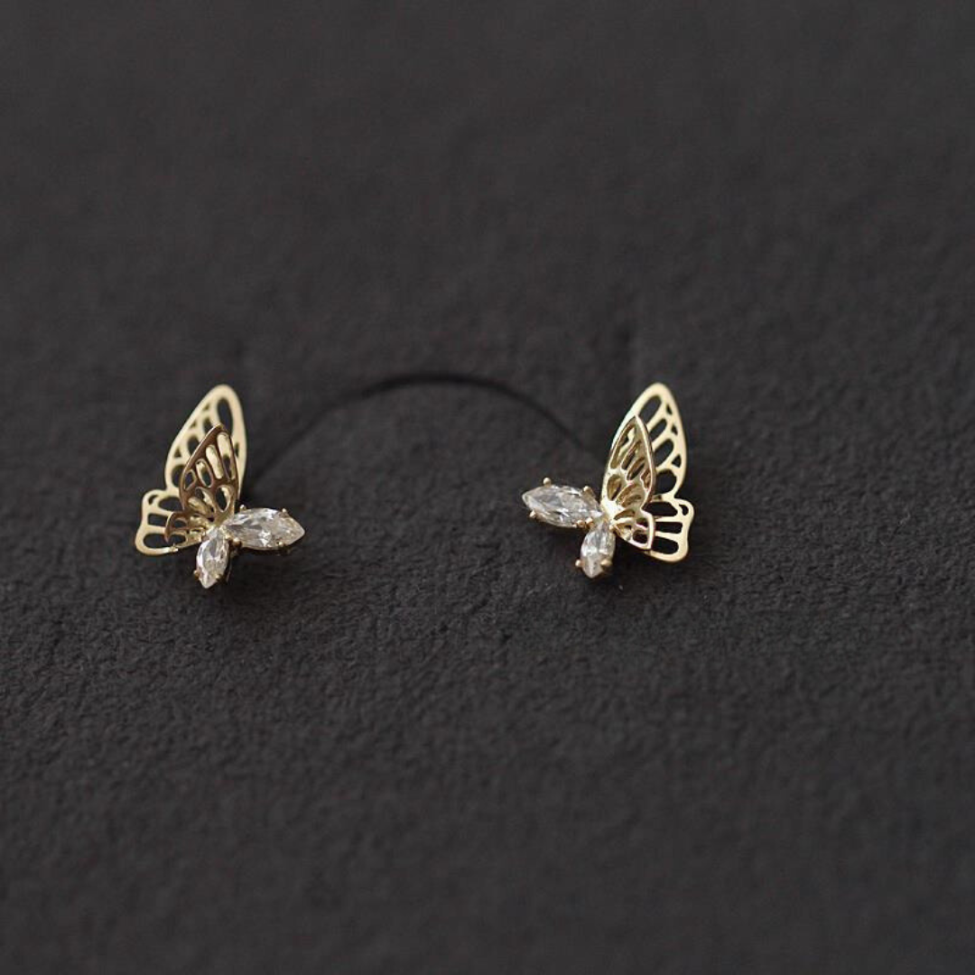 Artistic Moth Stud Earrings