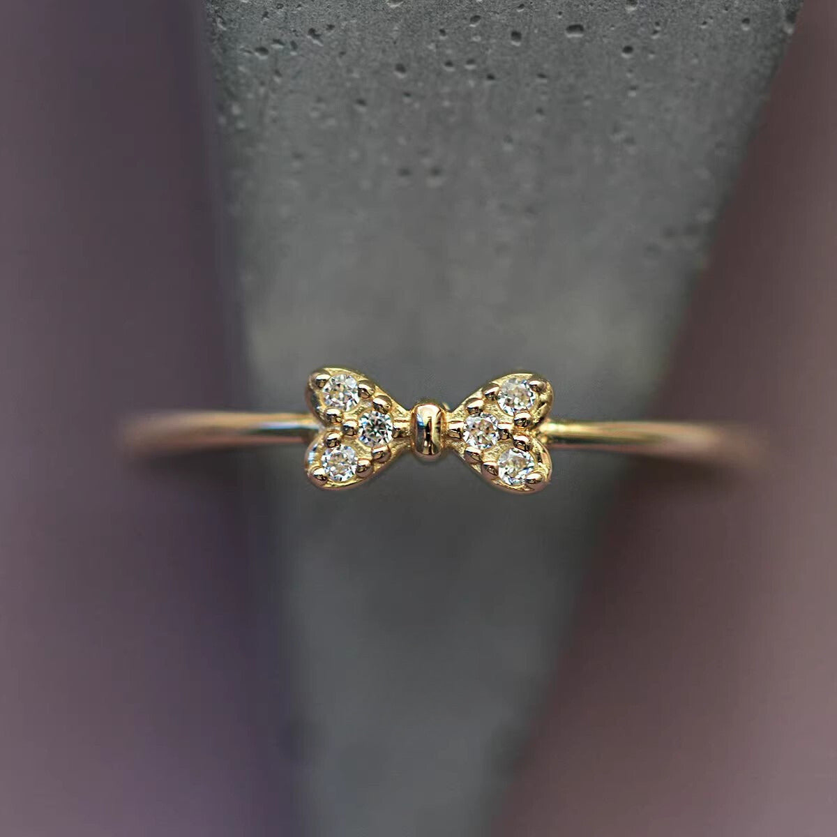 Cherish Bow Stackable Ring