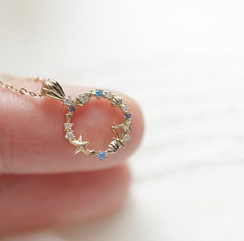 Beach Ring Charm Necklace