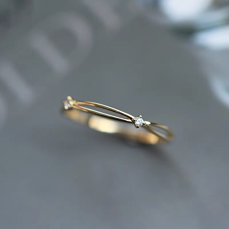 Gem Drape Stackable Ring