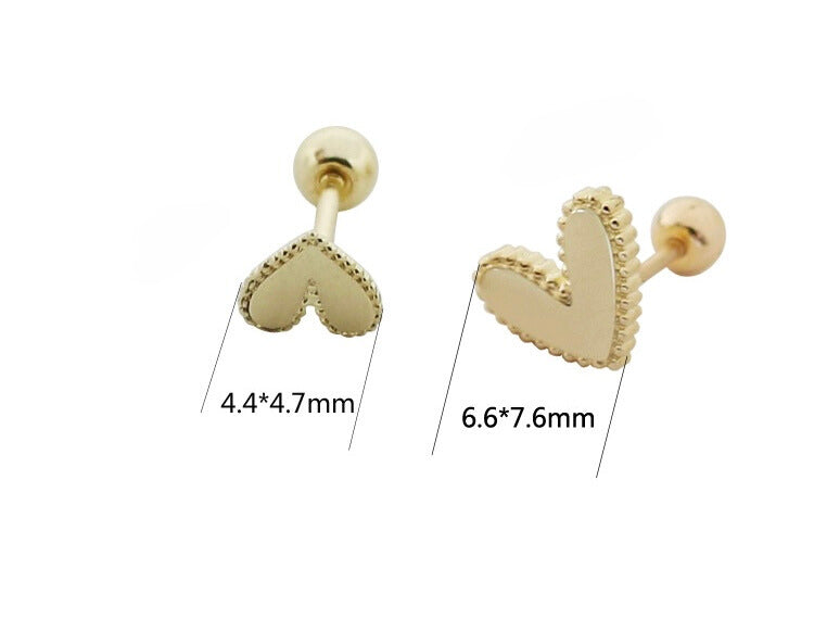 Beaded Stylistic Heart Stud Earrings