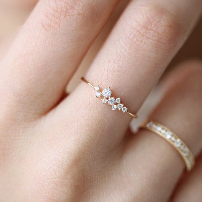 Crystal Cluster Stackable Ring