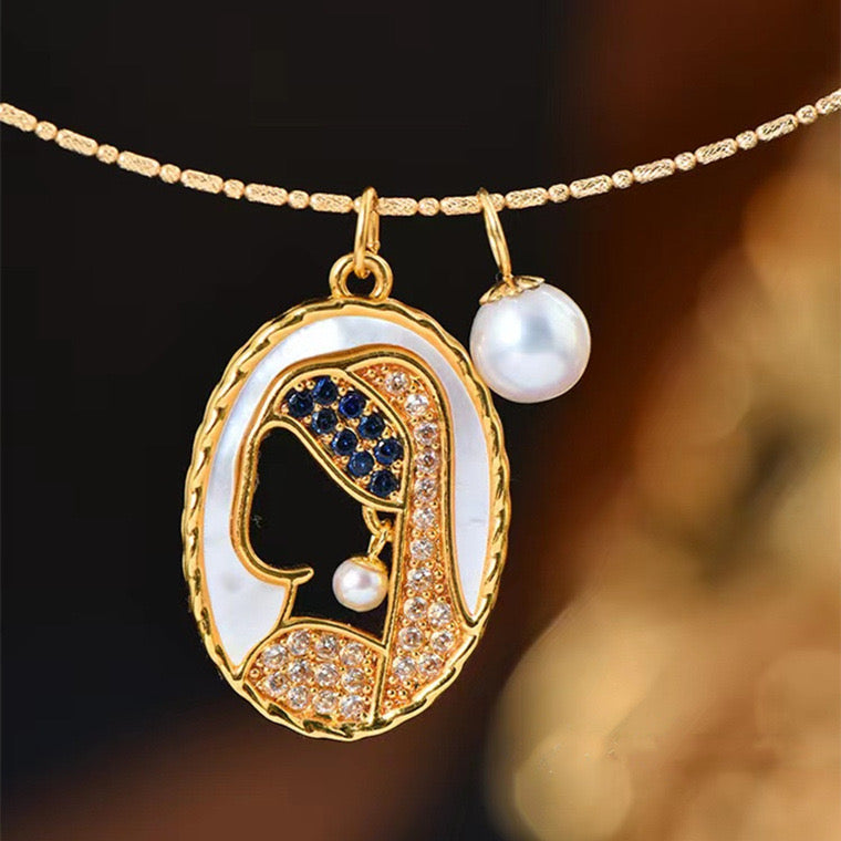 'Girl With Pearl Earring' Charm Necklace