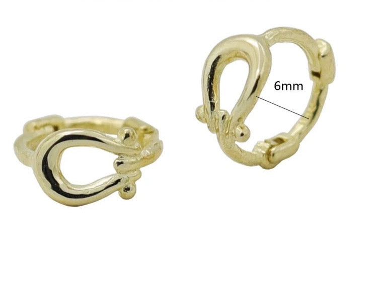 Horse Shoe Huggie Hoops