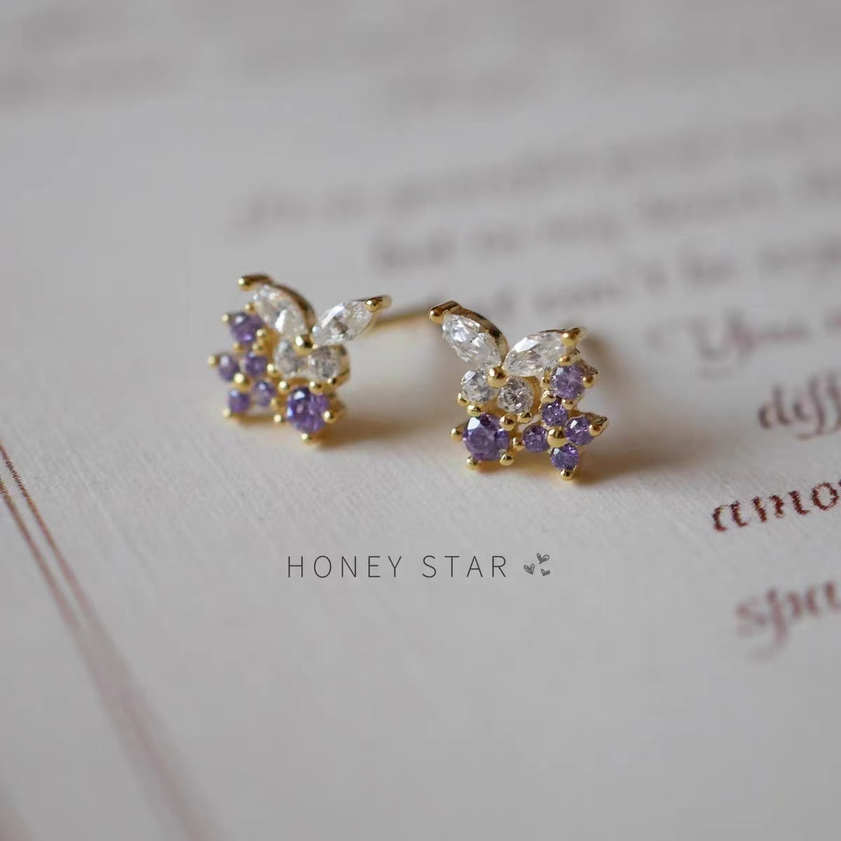 Purple Butterfree Stud Earrings