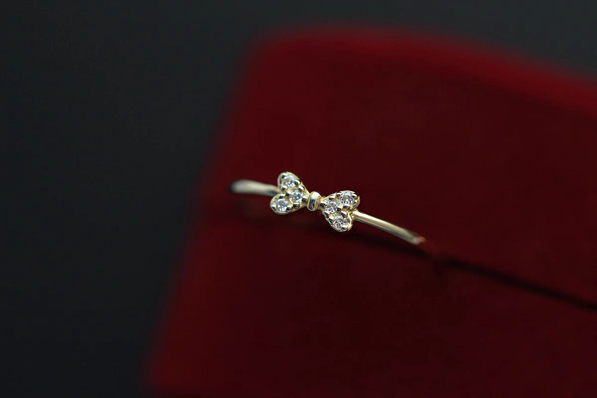 Cherish Bow Stackable Ring