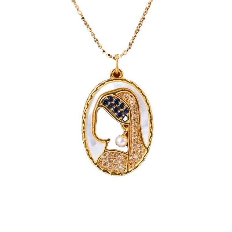 'Girl With Pearl Earring' Charm Necklace