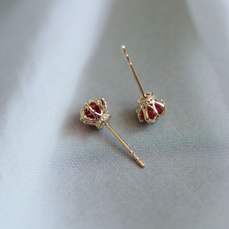 Regal Ruby Stud Earrings