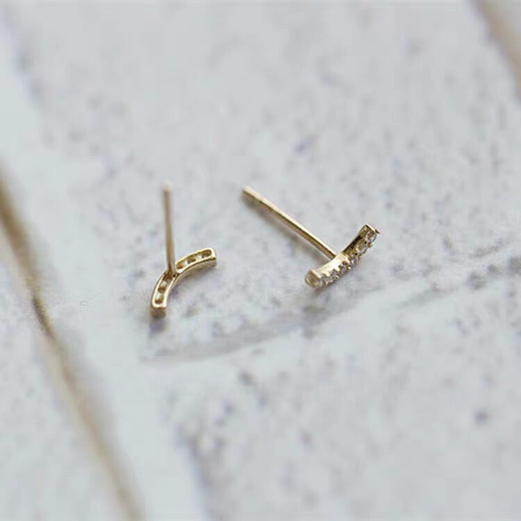 Mini Curve Arc Stud Earrings