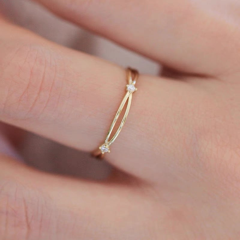 Gem Drape Stackable Ring