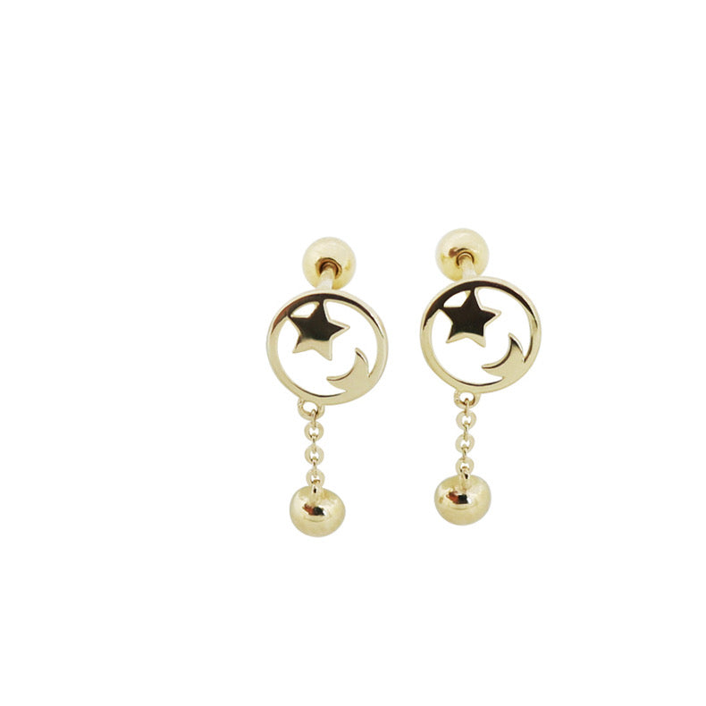 Celestial Chain Drop Stud Earrings